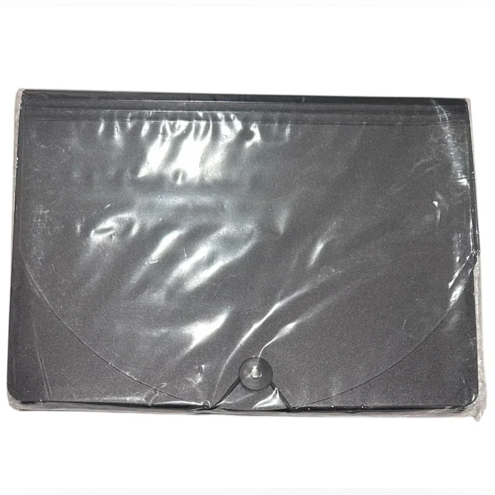 Portable Expanding 12-Pocket Black Accordion File Folder Document Organizer NWT